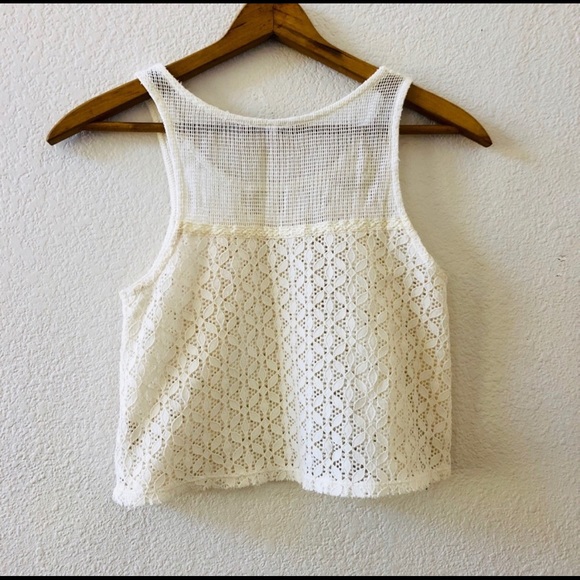Free People Crochet Lace Crop Top - Picture 3 of 4